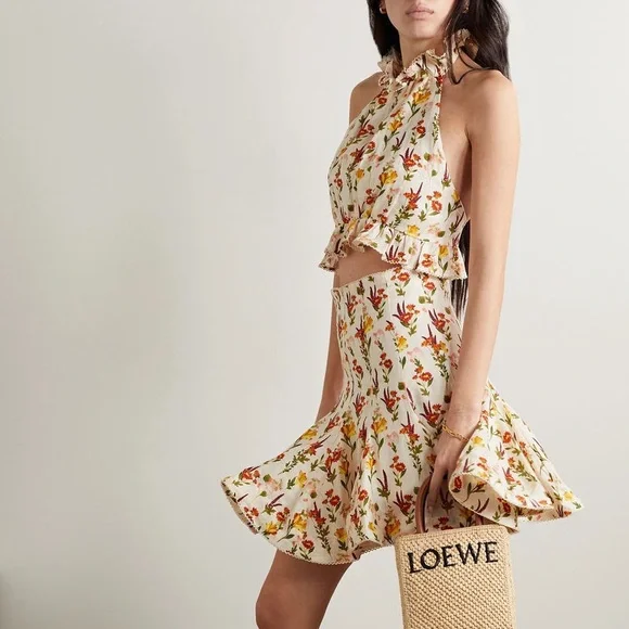 Agua by Agua Bendita Nardo Clementina floral halteneck top - Picture 1 of 5